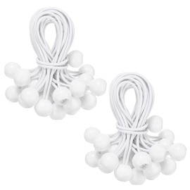 M METERXITY 50-Pack Ball Bungee Cords, 6 Inch High Elastic Canopy Tarp Tie Down Bungee Balls for Camping/Tent/Cargo Holding Wire Hoses/Patio Umbrellas/Shelter [White]