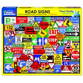 White Mountain Puzzles Road Signs - 500 Piece Jigsaw Puzzle