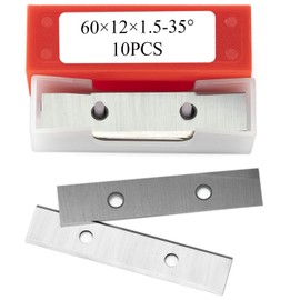 60mm Carbide Inserts 2-3/8" Replacement Cutters Knives for Paint Scraper Tool 60×12×1.5mm-35°for Flush Trim Router Bit Hand-Held Scraper Tool Woodworking Spiral/Helical Cutter Head 10pcs