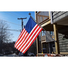 SYII Memorial Flag 3x5 FT Cotton American Flag, Heavy Duty USA Burial Casket Flags, Embroidered Stars, with 2 Brass Grommets, USA Military Flags for Display Case