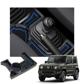 [RUIYA] Jimny jb64 jb74 Drink Holder MT Car Jimny Center Console mt Pallet Armrest Box Accessory Case with Rubber Mat (Blue (MT Car))