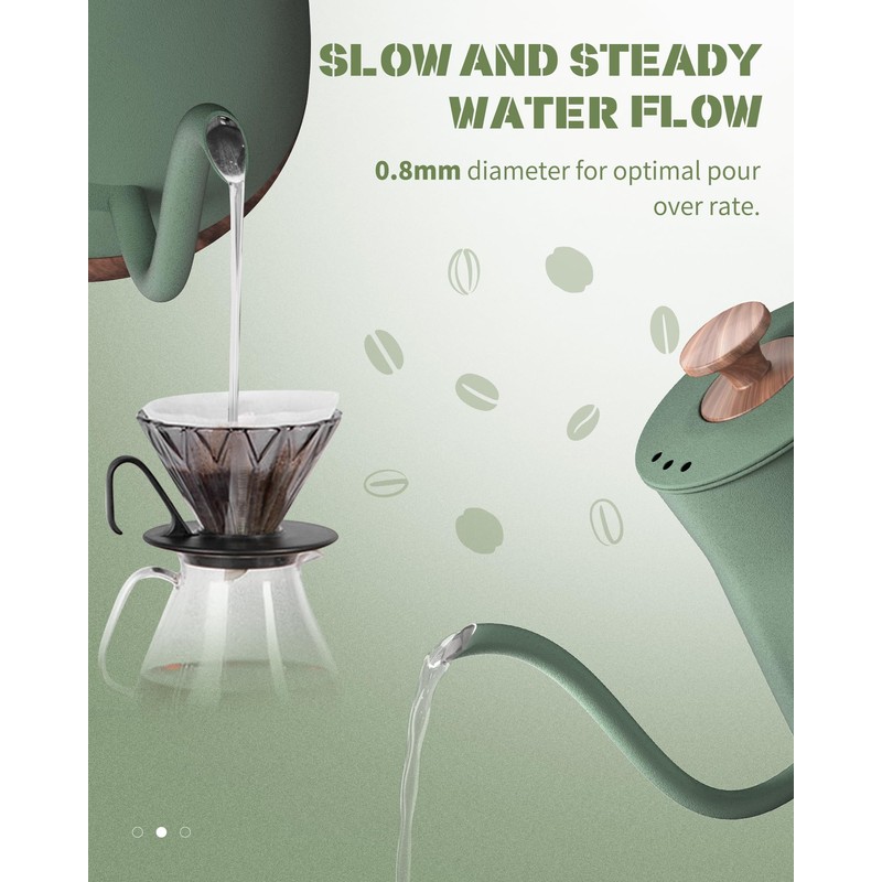Keebar Gooseneck Electric Kettle, Electric Tea Kettle Stainless Steel, Pour