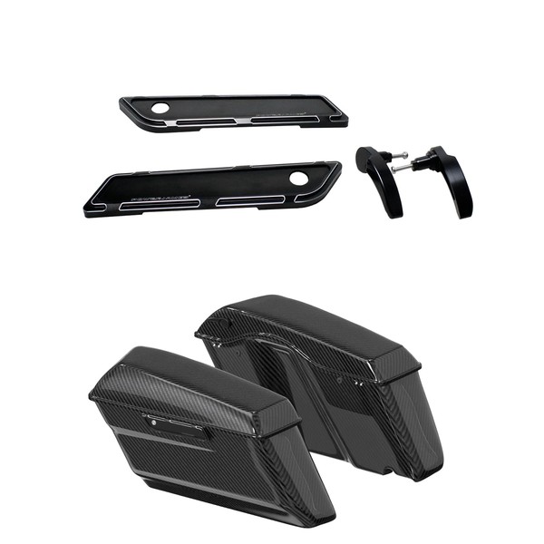 POWER JAMES Aluminum CNC Black Saddlebag Hinge Cover with handle