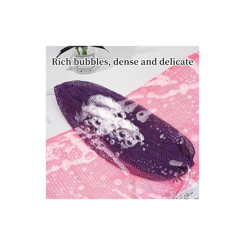 Esponja De Red frotador dorsal de tela con cordón, para