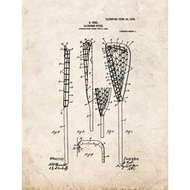 Lacrosse Stick Patent Print Old Look (13" x 19") M10185