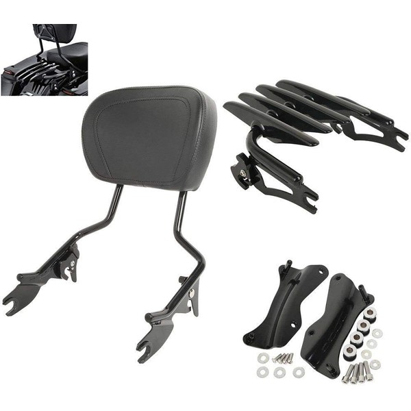 TCMT Detachable Passenger Backrest Sissy Bar With Stealth Luggage Rack