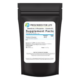 Prescribed For Life Riboflavin 5 Phosphate Powder, Vegan Vitamin B2 Supplement Powder, Gluten Free, Non GMO, Soy Free, Kosher, Natural Vitamins for Hair, Skin and Nails (2oz / 56g)