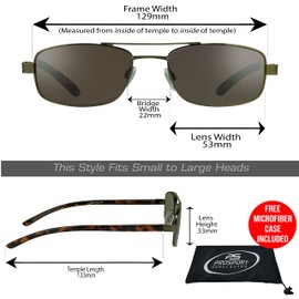 proSPORT Sun Readers Glasses +2.50 Brown Lens Bronze Frame Pilot Square Aviator Full lens Reader NOT BIFOCAL