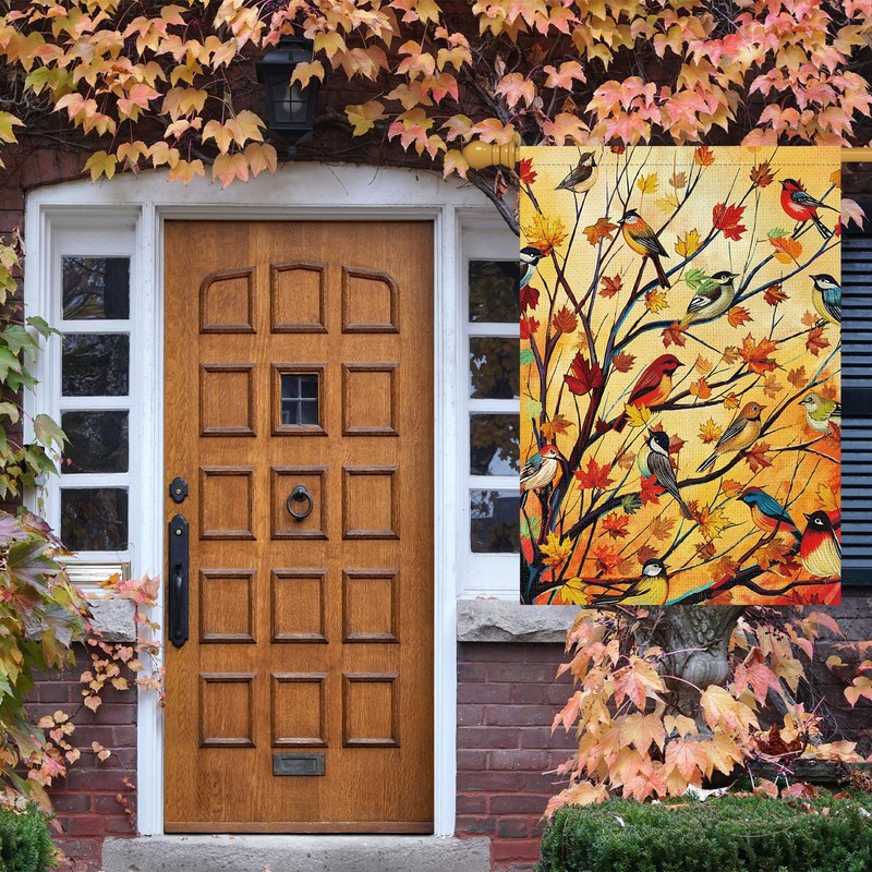 Louise Maelys Welcome Fall Garden House Flag 28x40 Inch Double