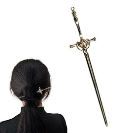Minimalist Hair Chopsticks,Comics Chinese Style Hair Pin Sword Hair Sticks for Bun Hair Accessories for Women Girls Long Hair,Gold