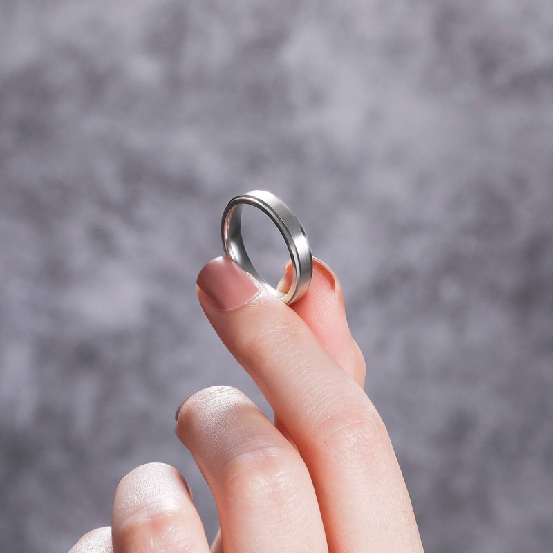 Zakk Men's / Women's Titanium Engagement Rings, Wedding Rings, Brushed