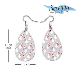 Christmas Winter Dangle Earrings Set | Cute Girls Womens Jewelry Earings | Double Sided Print | Holiday Gifts | Let Us Adore Him Nativity XMAS Adorable Fashion Accessories (Snowman 12)