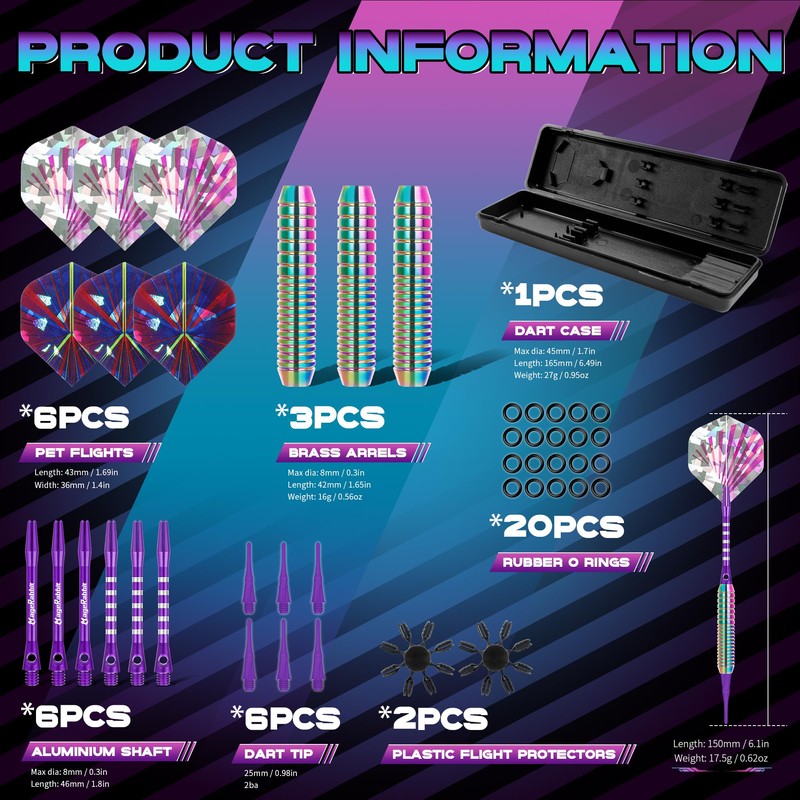 MageRabbit Darts with Plastic Tip for Electronic Dartboard, 18 g