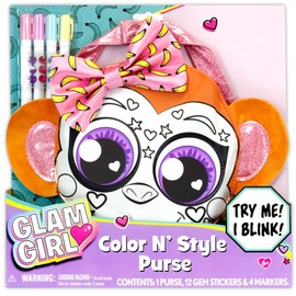 Tara Toy Glam Girl: Color N Style - Monkey Messanger Bag - Purse Decoration Set, Ages 6+