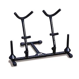 Hamilton Double Alto/Tenor sax Stand, Black, includes 2 pegs