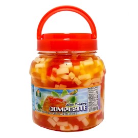 Bolle Composite Jelly Topping Boba Bubble Tea Ingredient Assorted Flavors in One 35 Ounce with 1 Bonus Gift as Shown (2-Piece Set)