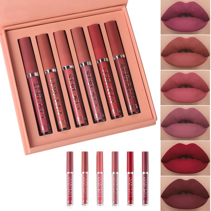 6PCS Lapiz Labial Mate Lapiz Labial Antiadherente,Lápiz labial antiadherente,Lápiz labial