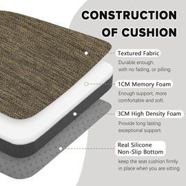 baibu Super Soft Polyester Pillow Cushion, 4 Pack (14x14x1.5in, Brown)