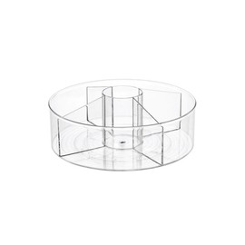 iDesign 11.5-Inch Plastic 5-Section Lazy Susan Organizer – Linus Collection – Clear