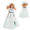 1:12 Miniature Porcelain Doll, 15.5 x 5 cm, Green Dress
