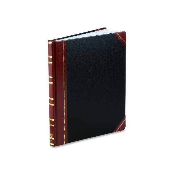 Boorum & Pease 1602123F Record Ruled Book, Black Cover, 300 Pages, 10 1/8 x 12 1/4