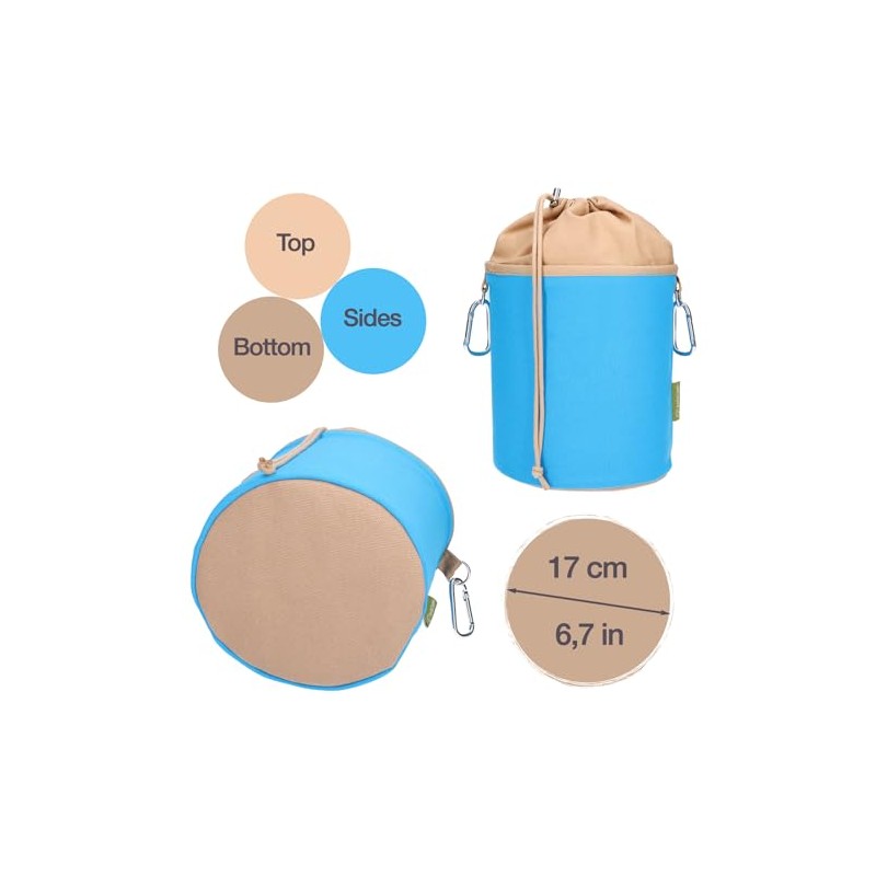 trendfinding Canvas Fabric Clothes Peg Bag with 2 Carabiner Hooks