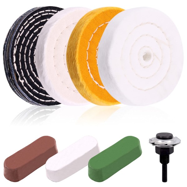 Keadic 8 Pcs 4 Inches Buffing Polishing Wheel Kit 3