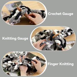 MABOZOO Chunky Chenille Yarn, 27 yds 8 oz Bulky Fluffy Yarn Chunky Plush Yarn for Home Décor Projects, Mixed Color Thick Plush Fuzzy Yarn for Hand Knitting, Arm Knitting(8Pcs, Grey, Coffee)