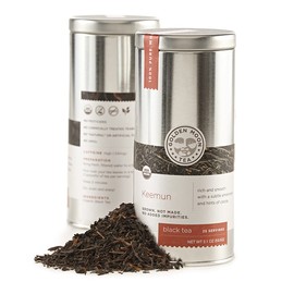 Golden Moon Organic Black Tea Keemun - Loose Leaf, Non-GMO - Travel Tin (25 Servings)