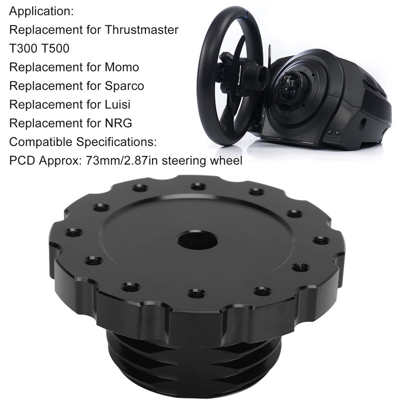 TKSE Steering Wheel Adapter Racing Steering Wheel Adapter Black Precise