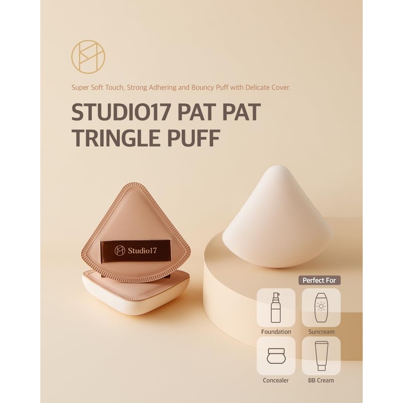 STUDIO17 Puff de Maquillaje En Forma de Triángulo | Puff