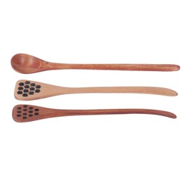 3Pcs Wooden Honey Spoon,Honey Stick,Easy and Safe Cleaning for Coffee Shop,Tea,Coffee Office