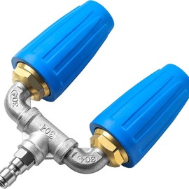 Ridge Washer Dual Turbo Nozzle Pressure Washer 1/4 Quick-Connect with Stainless Steel and Brass Components,2.0 Orifice 3-in-1 Turbo Nozzle,4000 PSI:_Dual Nozzle