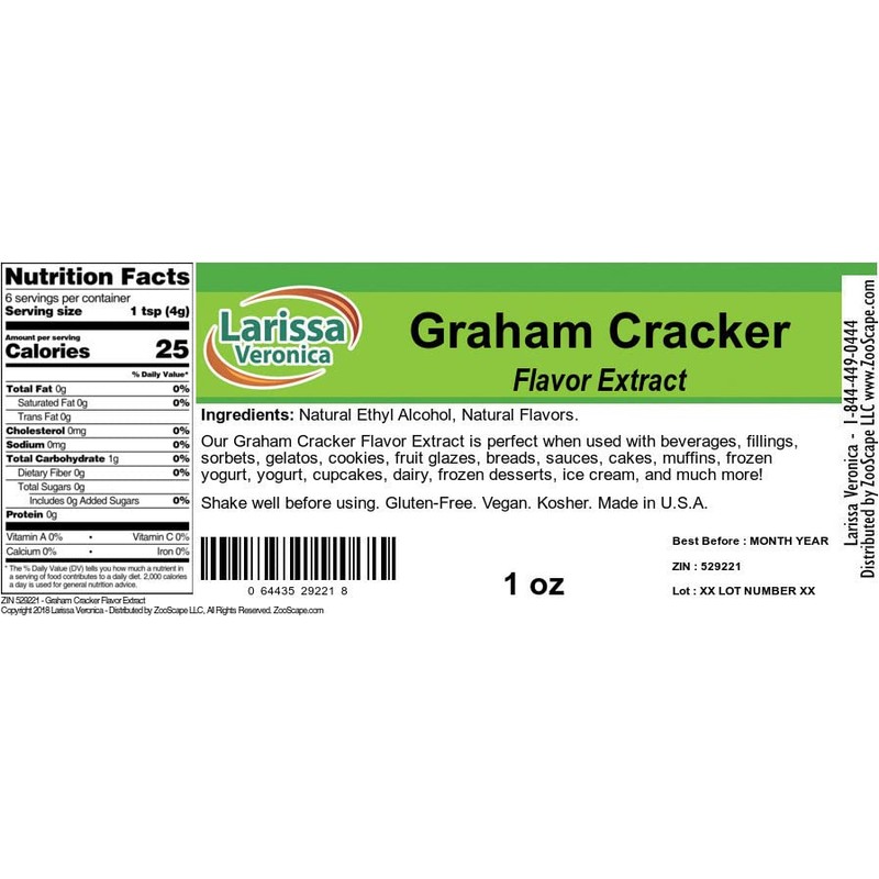 Graham Cracker Flavor Extract (1 oz, ZIN: 529221)