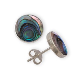 Fly Style Stud Earrings 925 Silver – Abalone Shell Stud Earrings – Earrings with Paua Shell – Mother of Pearl Jewellery, Shell