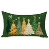 Fahrendom Christmas Tree Green Lumbar Decorative Rectangle Pillow Cover 12