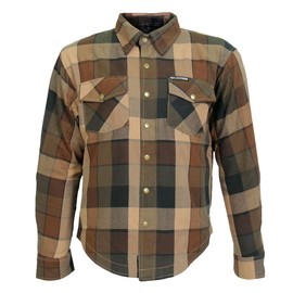Hot Leathers Men's Long Sleeve Flannels for Motorcycle Riding (Jkm3007-brown-blk, 3X-Large)