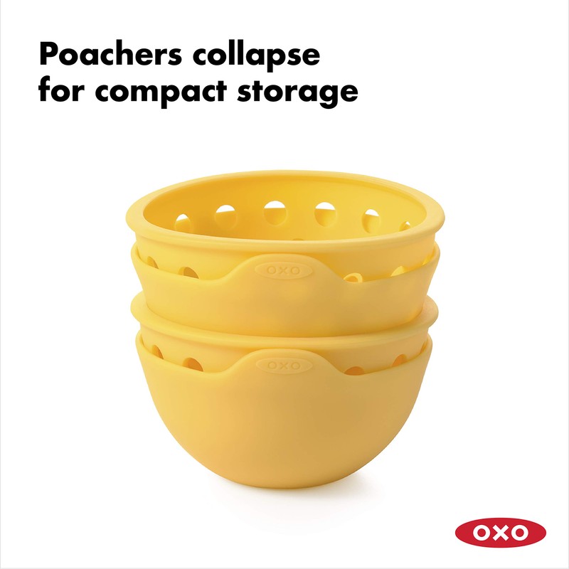 OXO Good Grips 2 Piece Silicone Egg Poaching Set, One