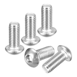 DTGN M8-1.25x18mm Button Head Socket Cap Screws - 10Pack - Good for Road Bicycle, Mountain Bike, Auto, Motorcycle - 304 Stainless Steel Whitewashed - Hex Socket Drive Fasteners