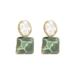 Boho Dangle Earrings for Women - Summer Jewelry, Sparkling Gem Design Drop Earrings for Women - Green