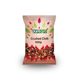 Puregro Crushed Red Pepper 100g | PACK OF 1 | Pimienta Roja | Red Pepper Flakes | Crushed Chilli | Dried Red Pepper.