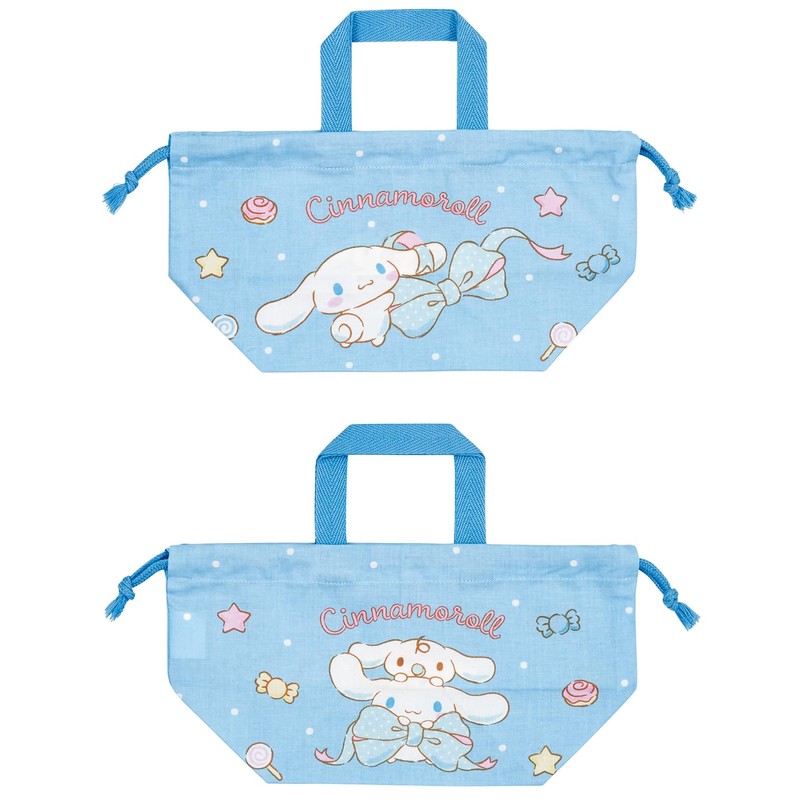 Skater KB7 Sanrio Cinnamoroll, Big Ribbon, Girls Lunch Bag, Drawstring