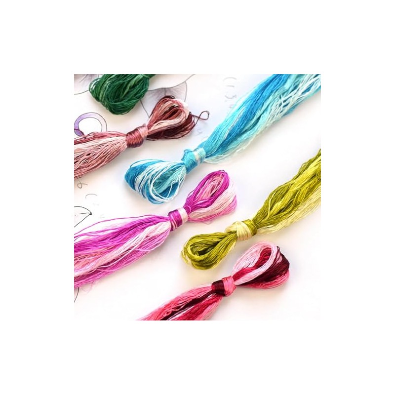 8PCS 20M Embroidery Thread Mulberry Silk Cross Stitch Threads Embroidery