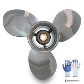 OEM Upgrade Aluminum Outboard Boat Propeller for Honda Engines 8 Spline Tooth 8-20 HP,9 1/4x8 9 1/4x9 9 1/4x10 9 1/4x11 9 1/4x12,RH (9 1/4x10(3Blade))