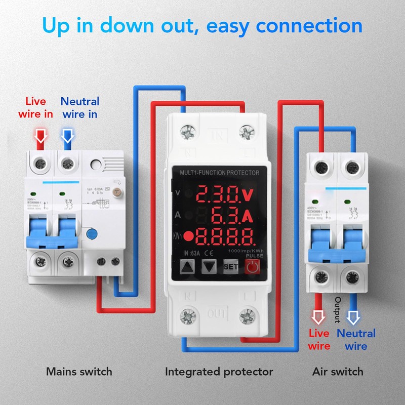 Voltage Protector, Intelligent Adjustable Current Limiter, Overvoltage, Under Voltage, Current