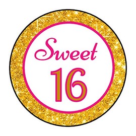 Sweet 16 birthday Envelope Seals, Stickers, labels, tags