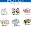 JehaYu 287 Pcs DIY Bead Keychain Making Kit Beadable Keychains