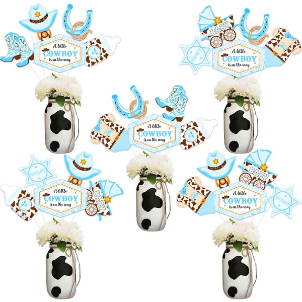 Cowboy Baby Shower Centerpieces - Western Centerpieces for Tables, Western Little Cowboy Baby Shower Theme Centerpieces Table Decorations, Wild West Cowboy Rodeo Theme Table Topper