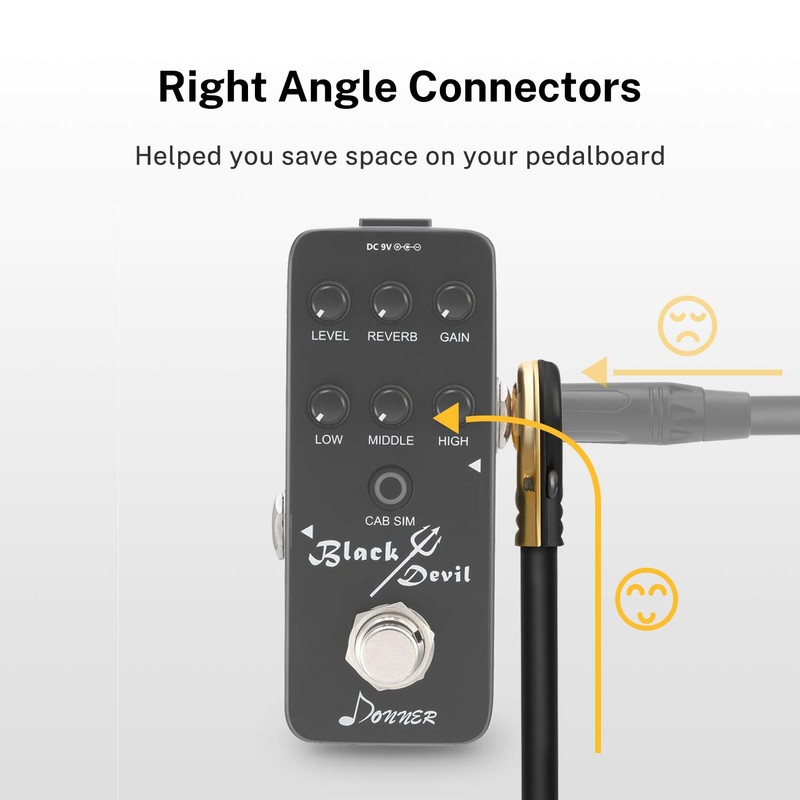 Donner Guitar Patch Cables Right Angle, 6 Inch Effect Pedal