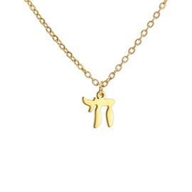 Amaxer Dainty Star of David Hebrew Chai Symbol Necklace for Women Minimalist Hanukkah Stomach Judaic Jewish Stainless Steel Charm Pendant, Stainless Steel